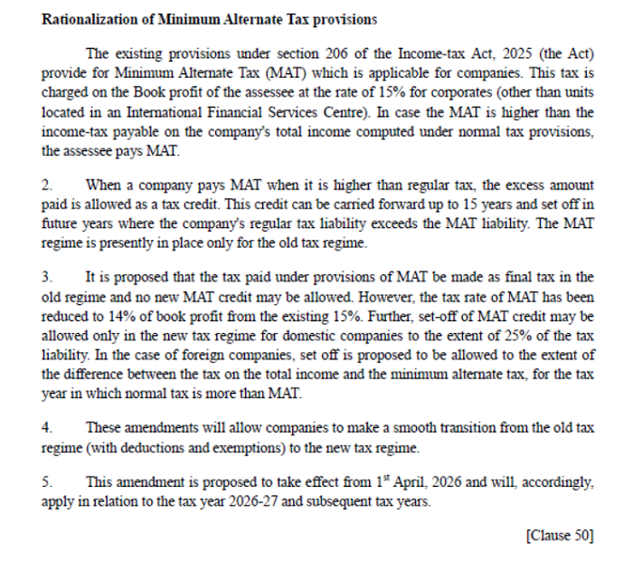 Big Change in MAT Rules