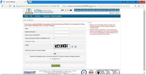 Aadhar PAN link