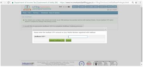 Aadhar PAN link Step 7