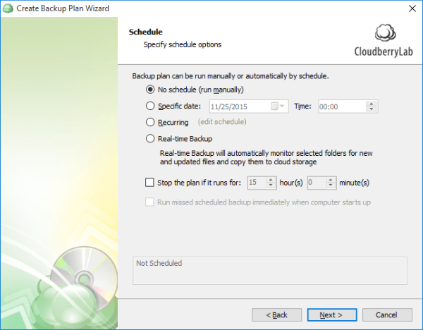 CloudBerry Real time Backup