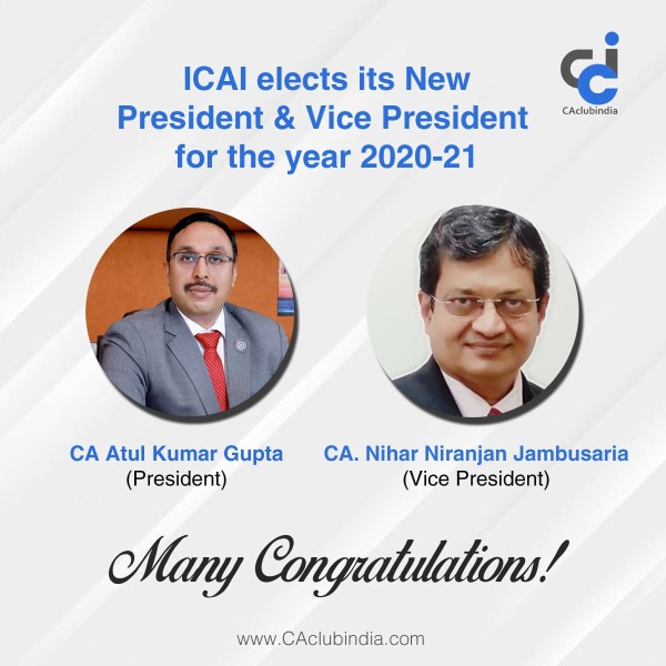 ICAI elects its new President and Vice President