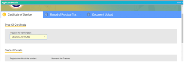 Select the Reason for Termination from the drop-down