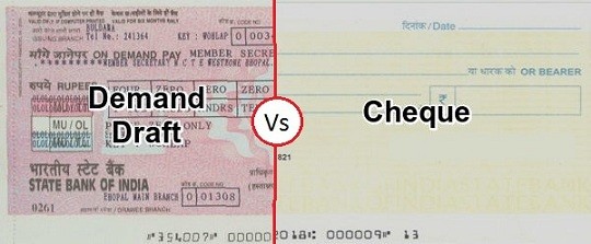 Demand Draft vs. Cheque