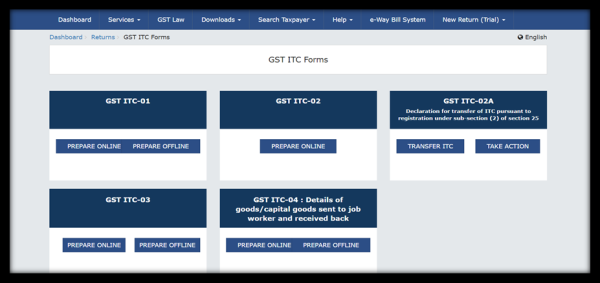 GST ITC Forms