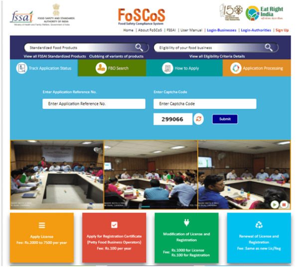 Go to the FSSAI website