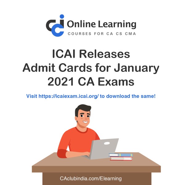 ICAI releases Admit Cards for January 2021 CA Exams