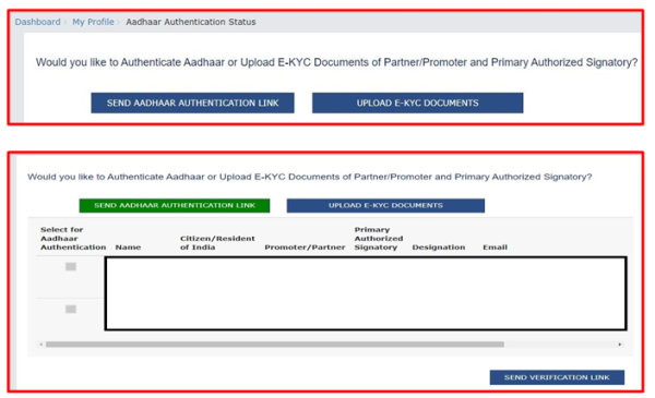 Aadhaar Authentication Status