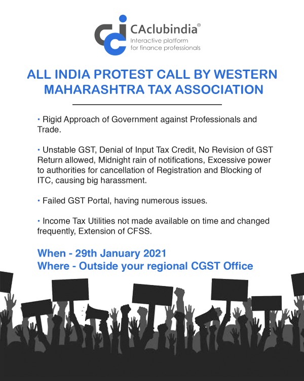 All India Protest Call by Western Maharashtra Tax Association