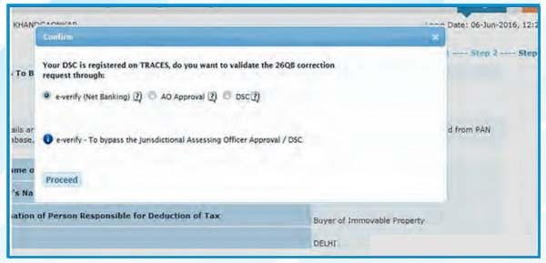User gets the option to validate correction through E-Verify or AO Approval