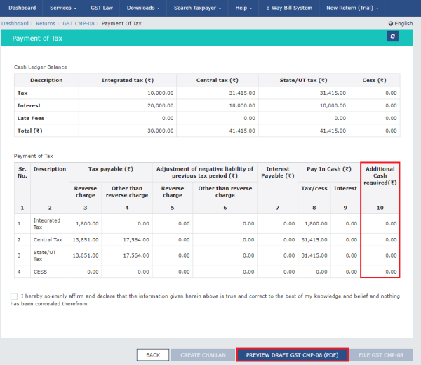 To preview GST CMP-08, click on PREVIEW DRAFT GST CMP-08 (PDF)