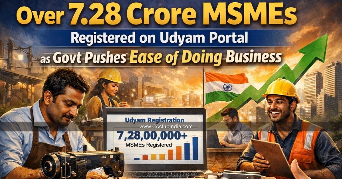 Over 7.28 Crore MSMEs Registered on Udyam Portal as Govt Pushes Ease of Doing Business