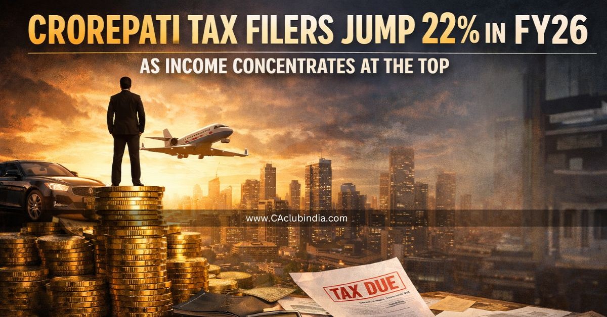 Crorepati Tax Filers Jump 22  in FY26 as Income Concentrates at the Top