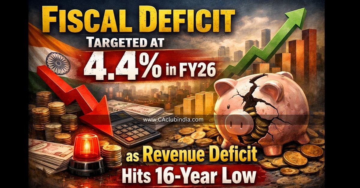 Fiscal Deficit Targeted at 4.4  in FY26 as Revenue Deficit Hits 16-Year Low