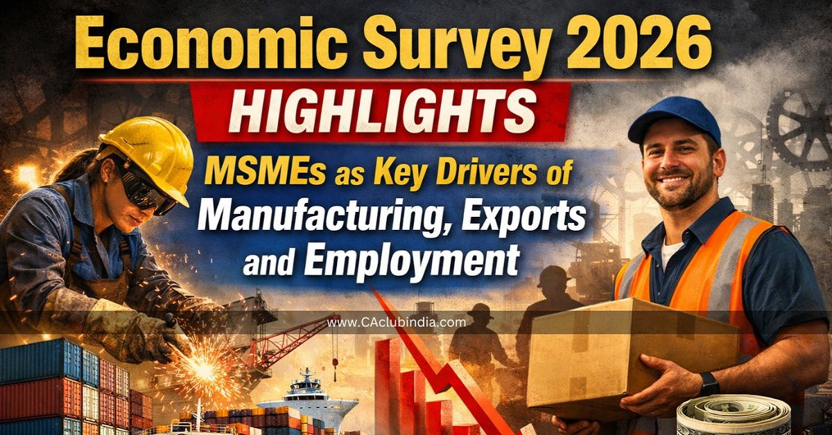 Economic Survey 2026 Highlights MSMEs as Key Drivers of Manufacturing, Exports and Employment