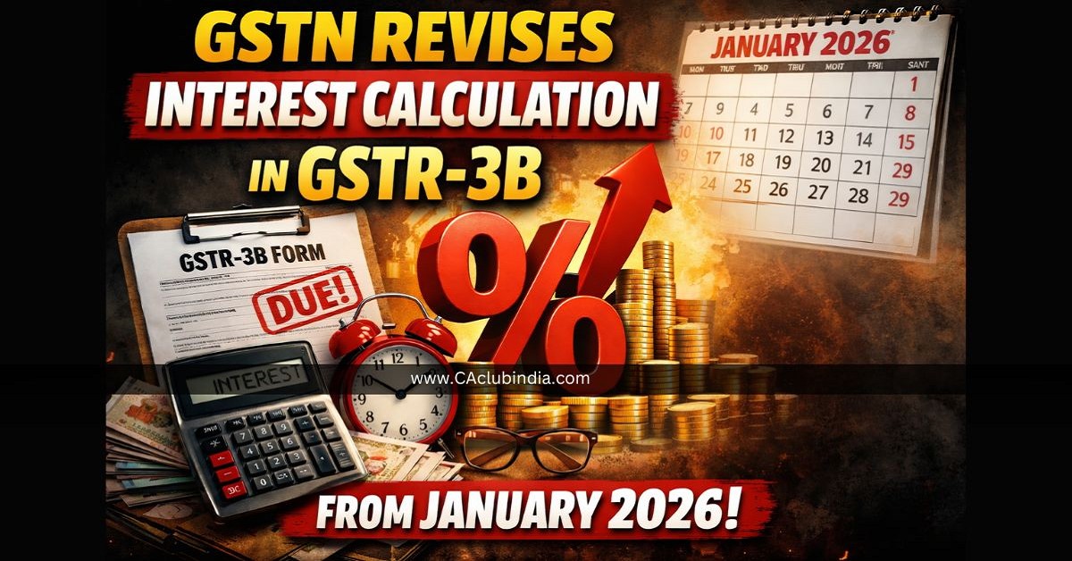 GSTN Revises Interest Calculation in GSTR-3B from January 2026 GSTN Revises Interest Calculation in GSTR-3B from January 2026