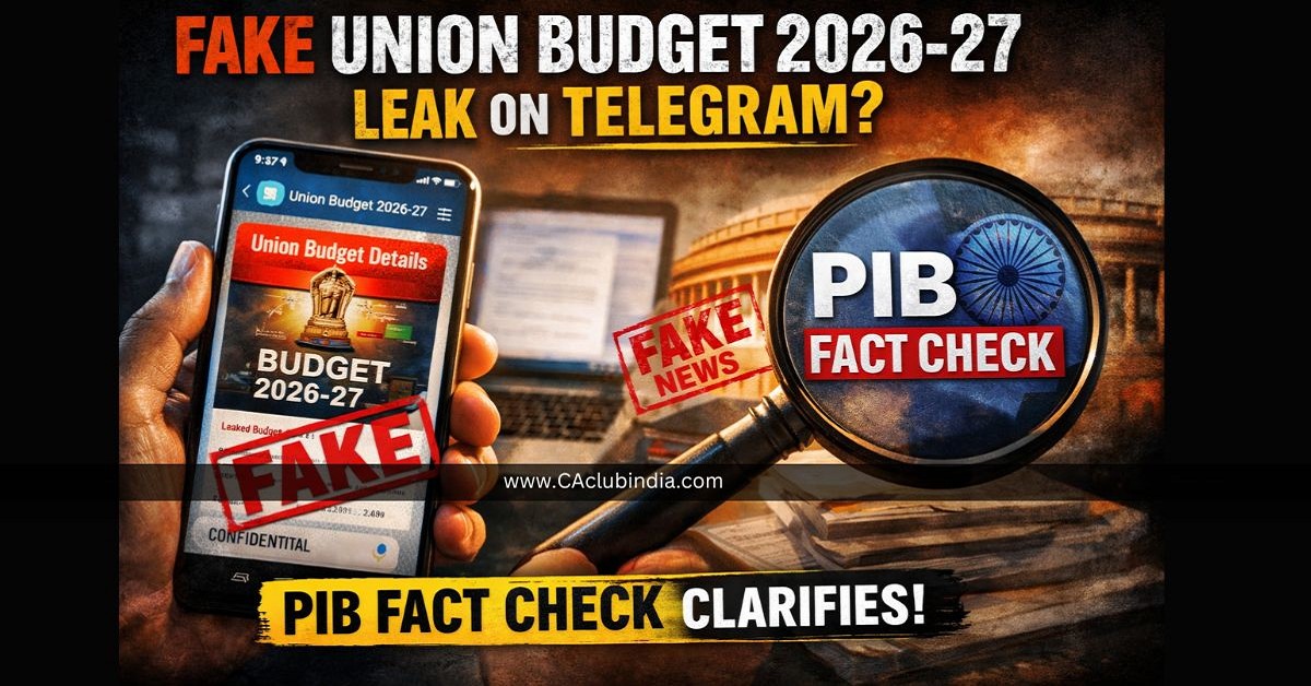 Fake Union Budget 2026-27 Leak on Telegram, PIB Fact Check Clarifies Fake Union Budget 2026-27 Leak on Telegram, PIB Fact Check Clarifies