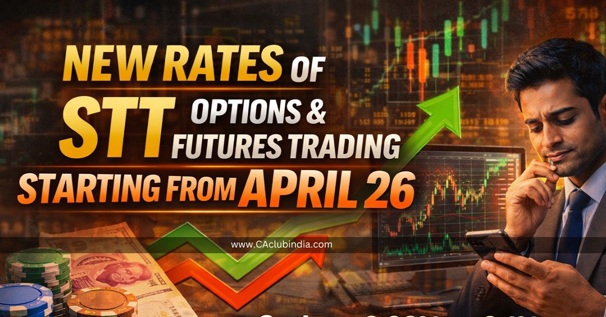New Rates of STT for Options and Futures Trading Starting From April 26 New Rates of STT for Options and Futures Trading Starting From April 26