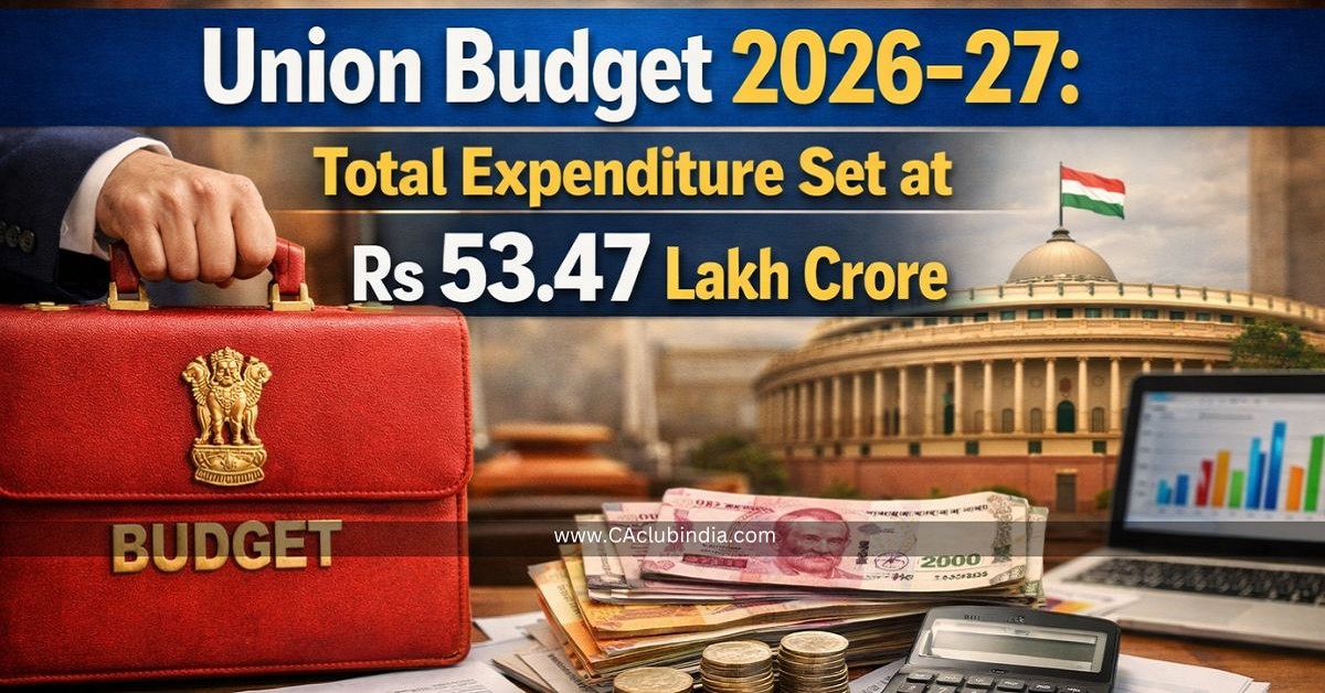 Union Budget 2026-27: Total Expenditure Set at Rs 53.47 Lakh Crore