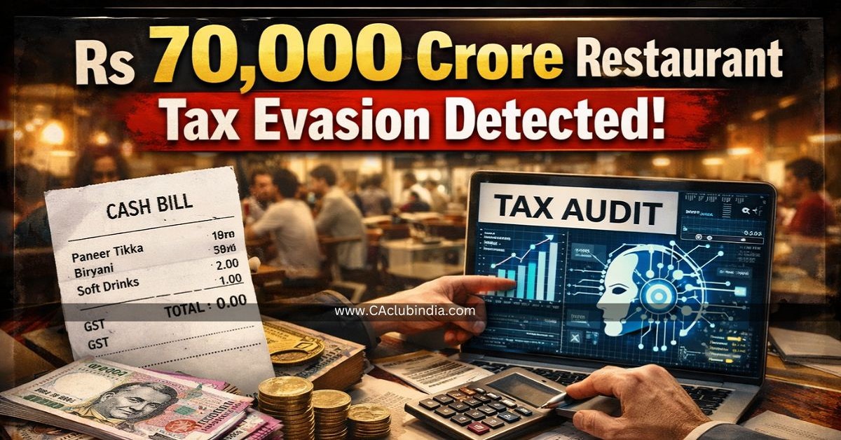 Rs 70,000 Crore Restaurant Tax Evasion Detected: How AI-Driven Tax Audits Are Changing Compliance in India