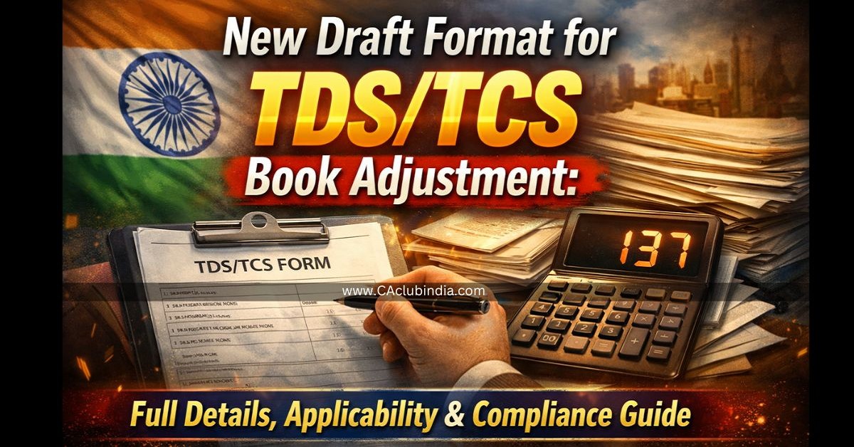 New Draft Format for TDS/TCS Book Adjustment: Full Details, Applicability and Compliance Guide New Draft Format for TDS/TCS Book Adjustment: Full Details, Applicability and Compliance Guide