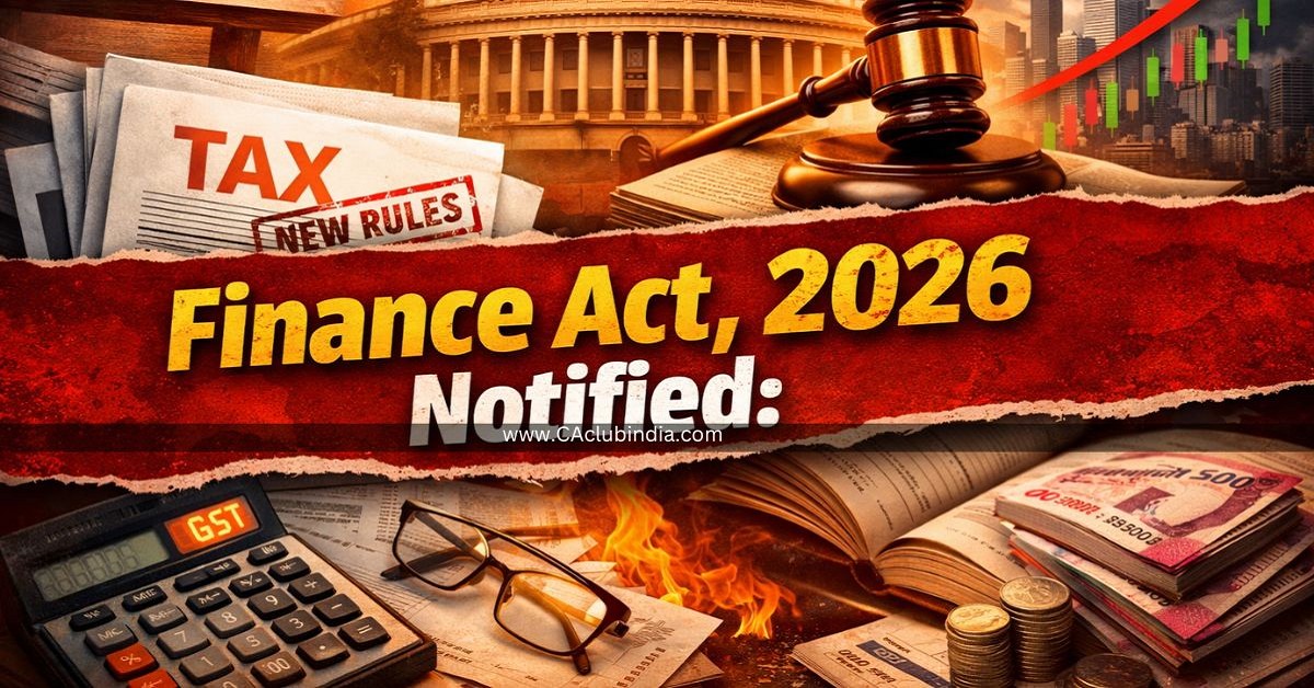 Finance Act, 2026 Notified: New Income Tax Rates, Surcharge Structure ...