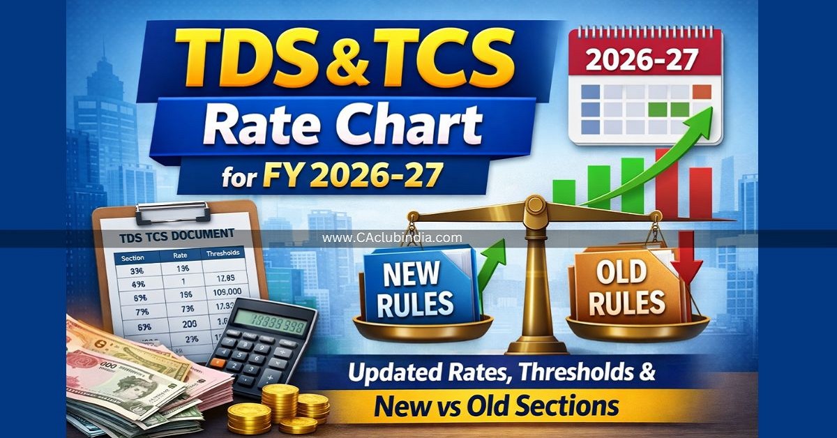 TDS and TCS Rate Chart for FY 2026-27: Updated Rates, Thresholds and New vs Old Sections