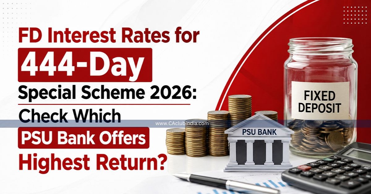 FD Interest Rates for 444-Day Special Scheme 2026: Check Which PSU Bank Offers Highest Return 