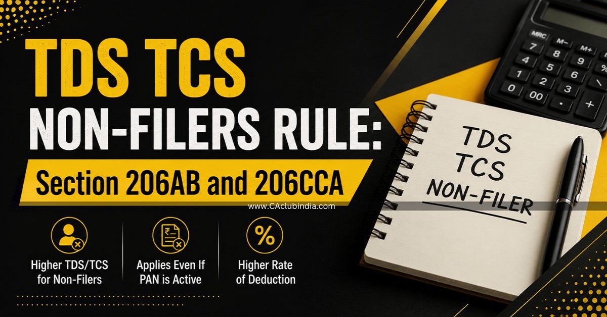 TDS TCS Non-Filers Rule: Section 206AB and 206CCA