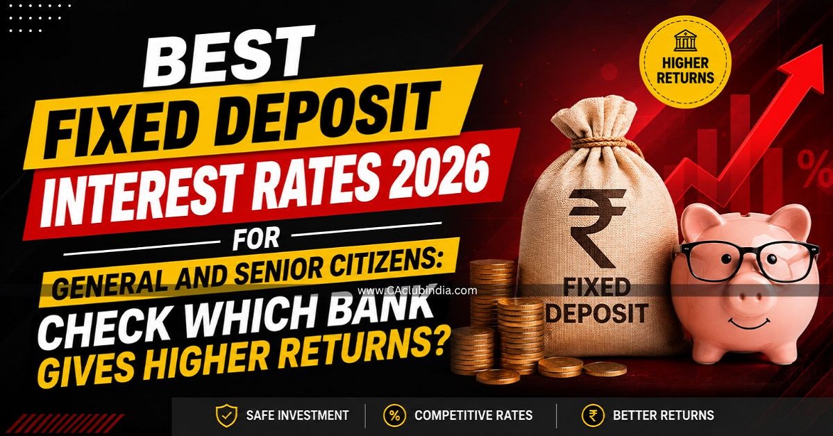 Best Fixed Deposit Interest Rates 2026 for General and Senior Citizens: Check Which Bank Gives Higher Returns 