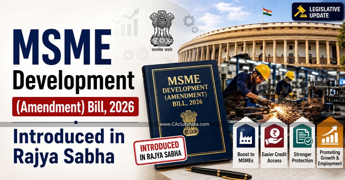 MSME Development (Amendment) Bill, 2026 Introduced in Rajya Sabha