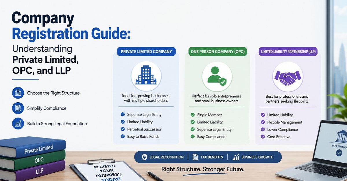 Company Registration Guide: Understanding Private Limited, OPC, and LLP Company Registration Guide: Understanding Private Limited, OPC, and LLP