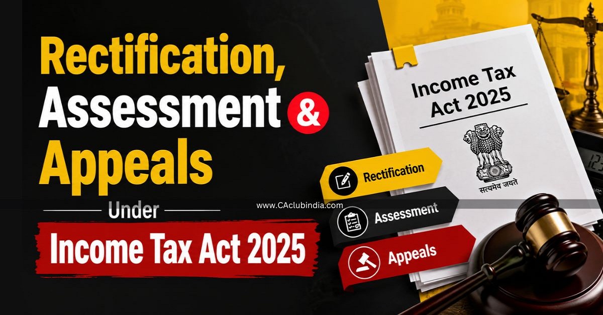 Rectification, Assessment and Appeals Under Income Tax Act 2025 Rectification, Assessment and Appeals Under Income Tax Act 2025
