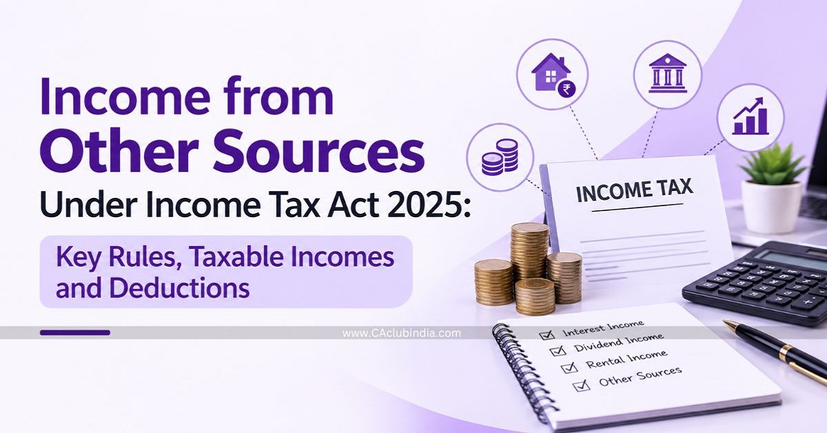 Income from Other Sources Under Income Tax Act 2025: Key Rules, Taxable Incomes and Deductions Income from Other Sources Under Income Tax Act 2025: Key Rules, Taxable Incomes and Deductions