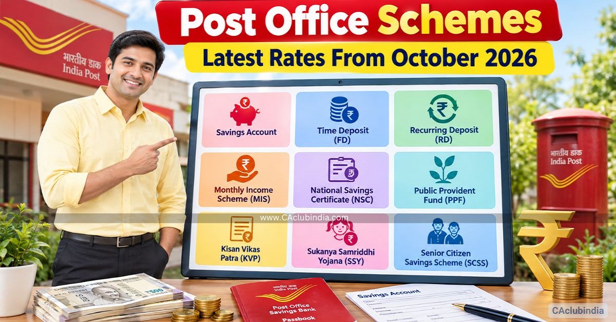 Post Office Interest Rates From October 2026: Check the Latest Rates of All Schemes Post Office Interest Rates From October 2026: Check the Latest Rates of All Schemes