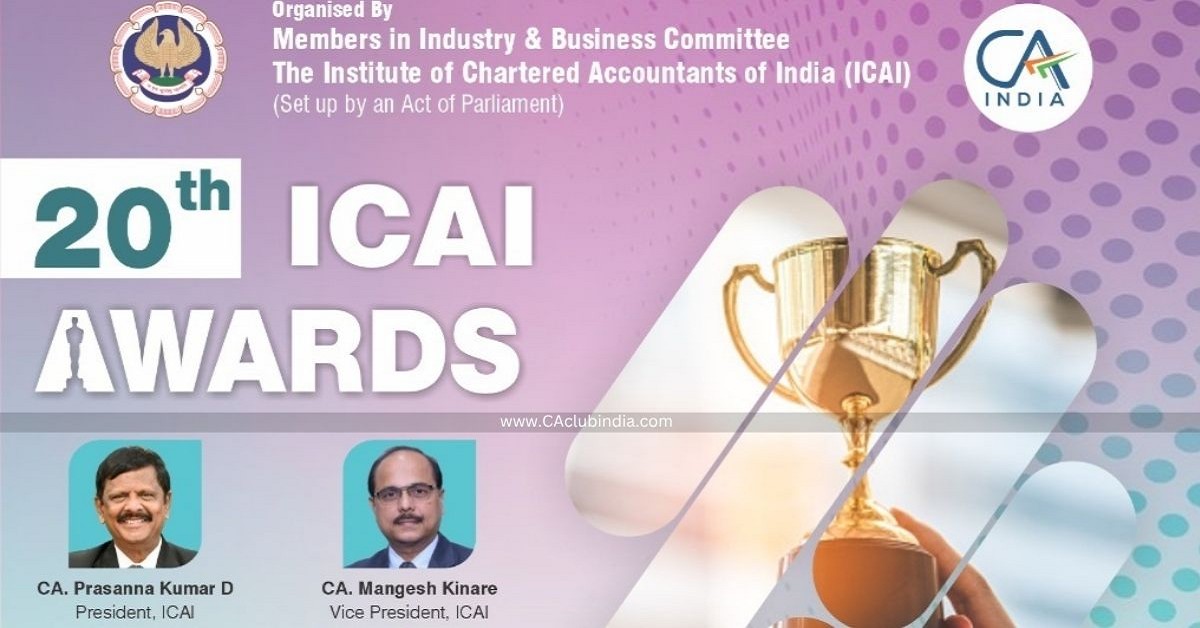 ICAI Awards 2026: Nominations Open for 20th ICAI Awards, Apply by 15th December
