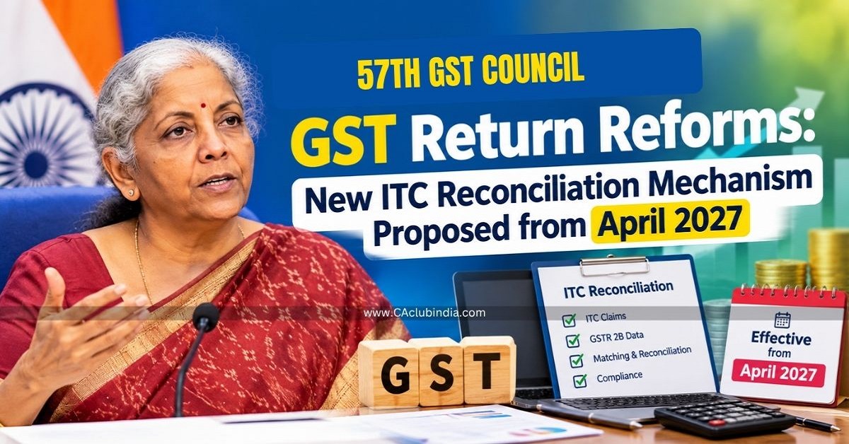 GST Return Reforms: New ITC Reconciliation Mechanism Proposed from April 2027 GST Return Reforms: New ITC Reconciliation Mechanism Proposed from April 2027