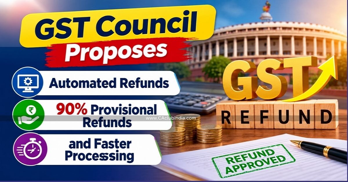 GST Council Proposes Automated Refunds, 90 Provisional Refunds and Faster Processing GST Council Proposes Automated Refunds, 90 Provisional Refunds and Faster Processing