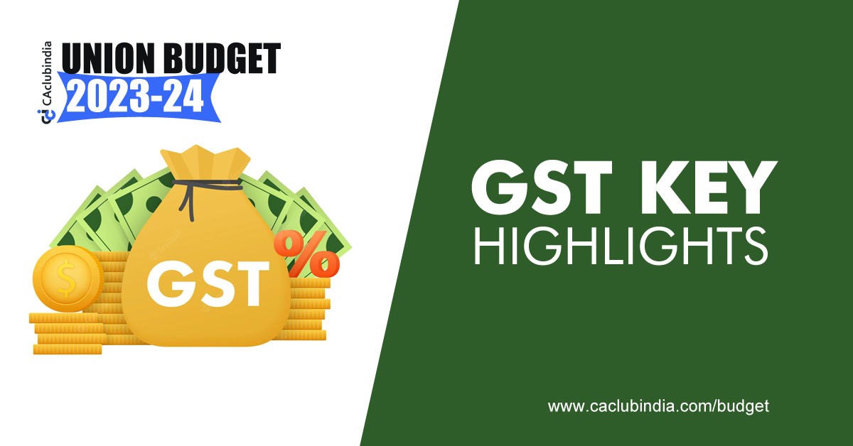 Changes in GST vide Union Budget 2023