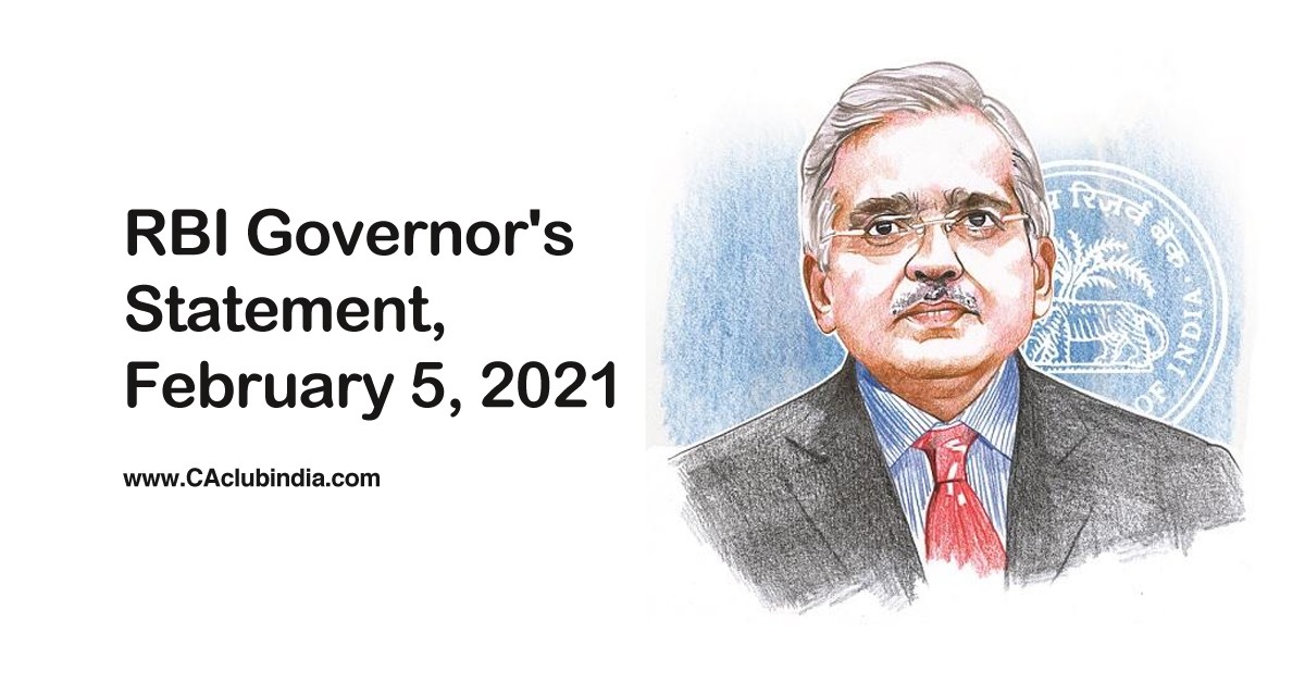 RBI Governor s Statement, February 5, 2021