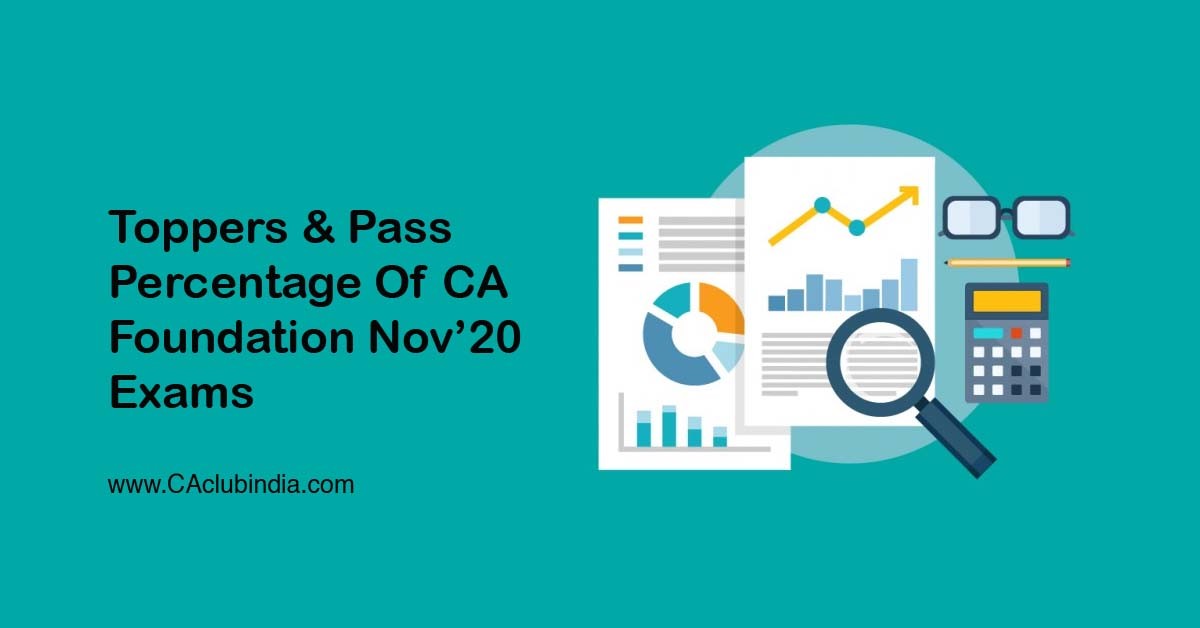 Toppers and Pass Percentage of CA Foundation Nov 20 Exams