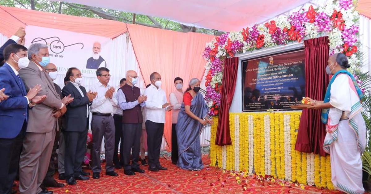 FM Nirmala Sitharaman lays foundation stone for office building of IT Department in Bengaluru