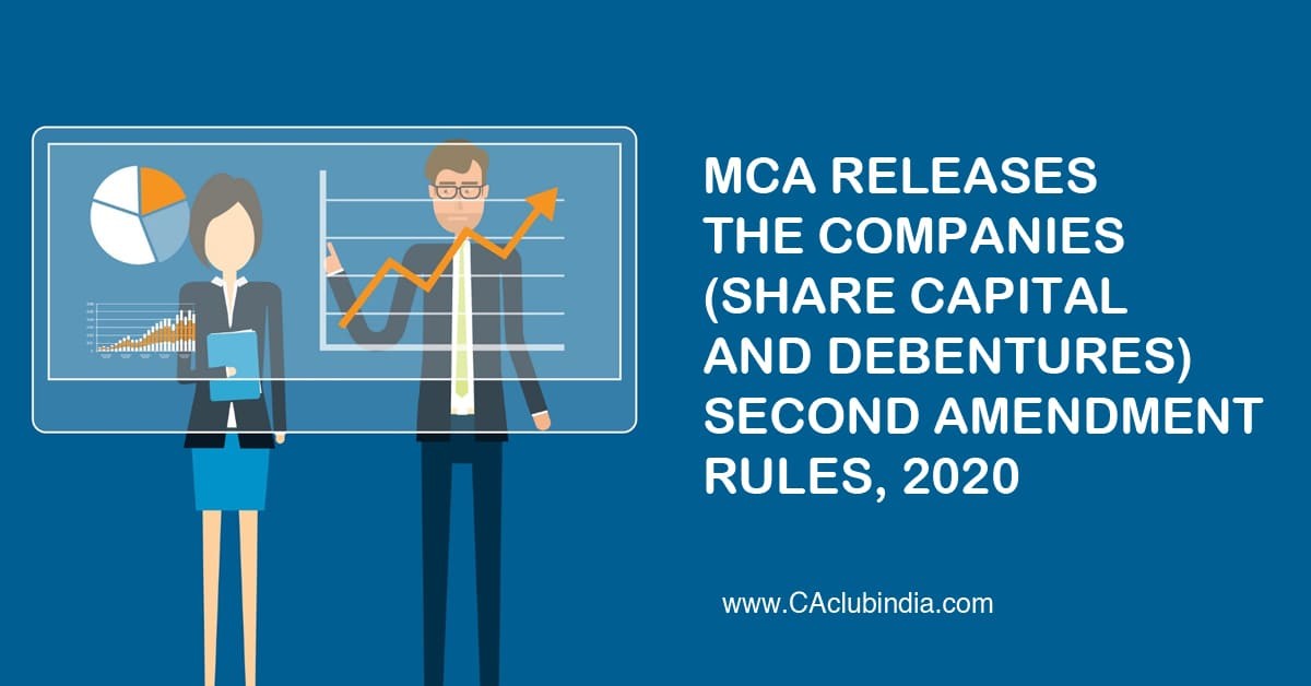 MCA releases the Companies (Share Capital and Debentures) Second Amendment Rules, 2020  