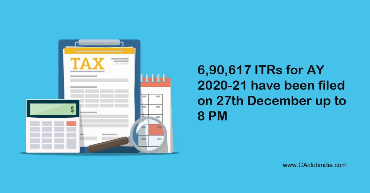6,90,617 ITRs for AY 2020-21 filed on 27th December tweets ministry 