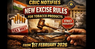 CBIC Notifies New Excise Rules for Tobacco Products from 1st February 2026