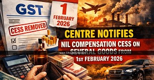 Centre Notifies Nil Compensation Cess on Several Goods from 1st February 2026