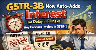 GSTR-3B Now Auto-Adds Interest for Delay in filing of Any Previous Invoices in GSTR-1