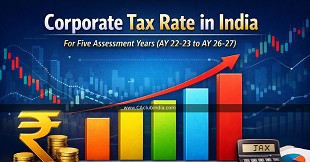 Corporate Tax Rate in India For Five Assessment Years (AY 22-23 to AY 26-27)