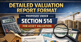 Detailed Valuation Report Format Proposed Under Section 514 for Asset Valuation