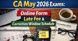 CA May 2026 Exams: Online Form, Late Fee & Correction Window Schedule
