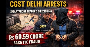 CGST Delhi Arrests Smartphone Trader's Director for Rs 60.59 Crore Fake ITC Fraud